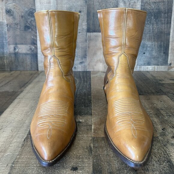 Tony Lama Vintage Gold Label Ankle Side Zip Western Cowboy Boots Mens 9 EE - Picture 5 of 12